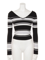 バックリボンリブニット/ミックス2