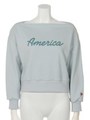 Americaプリントスウェットプルオーバー/ライトブルー