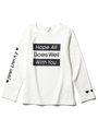 【160cnまで】ロゴ&ハートロングTシャツ/ホワイト(001)