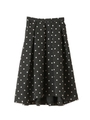 【スカート】ドットプリントシアースカート/ブラック