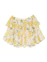 オフショルプリントブラウス/YEL