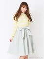 タックギャザーフレアスカート/ライトグリーン