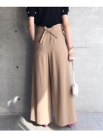 バックリボンハイウエストパンツ/ライトベージュ(051)