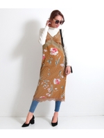 【Alluge】ブロッキングランジェリーワンピース/キャメル(017)