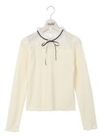 レース切替リボンチョーカーTOPS/パープル