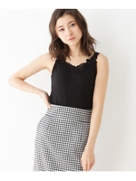 【WEB限定】抗菌消臭 前レースタンクトップ/ブラック(819)