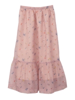 【スカート】透け小花ギャザースカート/ピンク