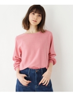 【洗える】天竺×畦袖パフニット/グレー(012)