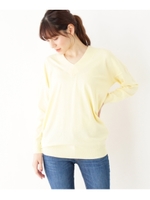 さらモチVネックニット/ライトグリーン(021)