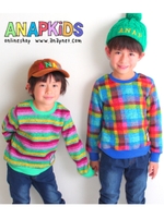 【ANAP KIDS】カラフルニットソーTOPS/グリーン(012)