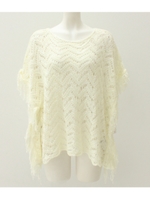 【Settimissimo】サイドフリンジジグザグニットトップス/ホワイト(001)