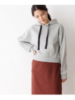 【洗える】ショート丈パーカー/ホワイト系(002)