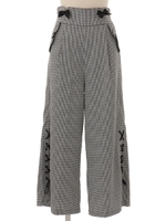 チェック柄ワイドパンツ/ブラック