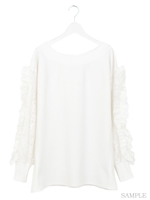 袖レースオフショル/ホワイト