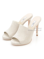 【R&E】ワイドカバー美脚ミュール/ベージュスエード