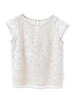 【ブラウス】レースプルオーバーブラウス/ラベンダー