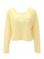 【ANAP】プリントニットクロップドトップス/ベビーイエロー(043)