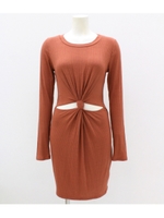 【ANAP USA】ウエストオープンリブワンピース/レッド(025)