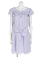 FlowerレースヨークAラインドレス/ラベンダー