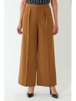 [洗える]タックワイドパンツ/キャメル5(045)