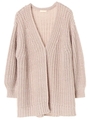 ・ざっくりニットカーディガン(ロング)/ライトベージュ