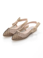 【ILIMA】バックストラップシアーフラットサンダル/ベージュドット