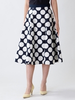 ドットフレアスカート/ブラック