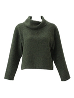 【Settimissimo】ネップツイードドレープハイネックプルオーバー/モスグリーン(040)