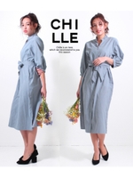 【CHILLE】ピーチスキン2WAYシャツワンピース/ライトブルー(038)