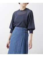 ラメシアーニット/ネイビー