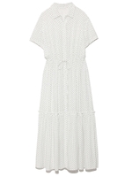 半袖ドットシャツガウン/WHT