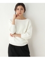 【J∞QUALITY】【洗える】ホールガーメント（R）ボートネックニット/ホワイト系(002)