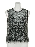 【Sov.】エンブロイダリー配色レースブラウス/ミント