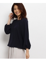 【WEB限定カラーあり】シャーリングブラウス/ライトブルー(091)