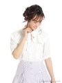 ケープフリルブラウス/ホワイト