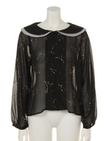 コビニャー星空ビッグカラーブラウス/ブラック