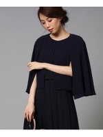 【洗える】サブレツイルケープカーディガン/ネイビー(094)