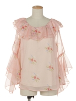 シアーフラワーチュニック/ブラック