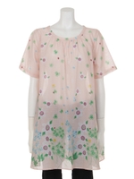 スプリングストライププリントローンチュニック(レディスサイズ)/ピンク