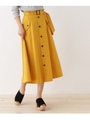 センターボタンフレアスカート/レモンイエロー(031)