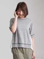 ソフト天竺+スウィートヴィンテージローンスモッキングカットソー/杢グレー