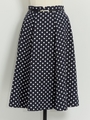ドットフレアスカート/紺