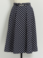 ドットフレアスカート/紺