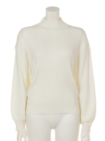 バルーンスリーブハイネックPO/O/WHT