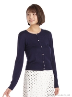 ビジューボタンニットカーデ/ネイビー
