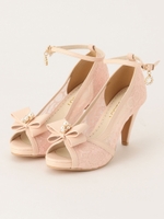 フェアリレースリボンパンプス/ベビーピンク