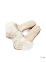 フラワーシフォンサンダル/CREAM