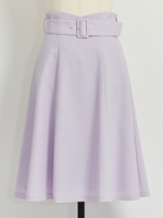 ベルト付サマーカラーフレアスカート/ラベンダー