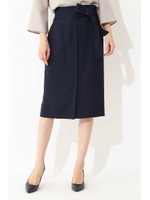 リネン調リネーラースカート/ベージュ(040)