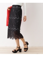 レースナロースカート/ブラック(019)